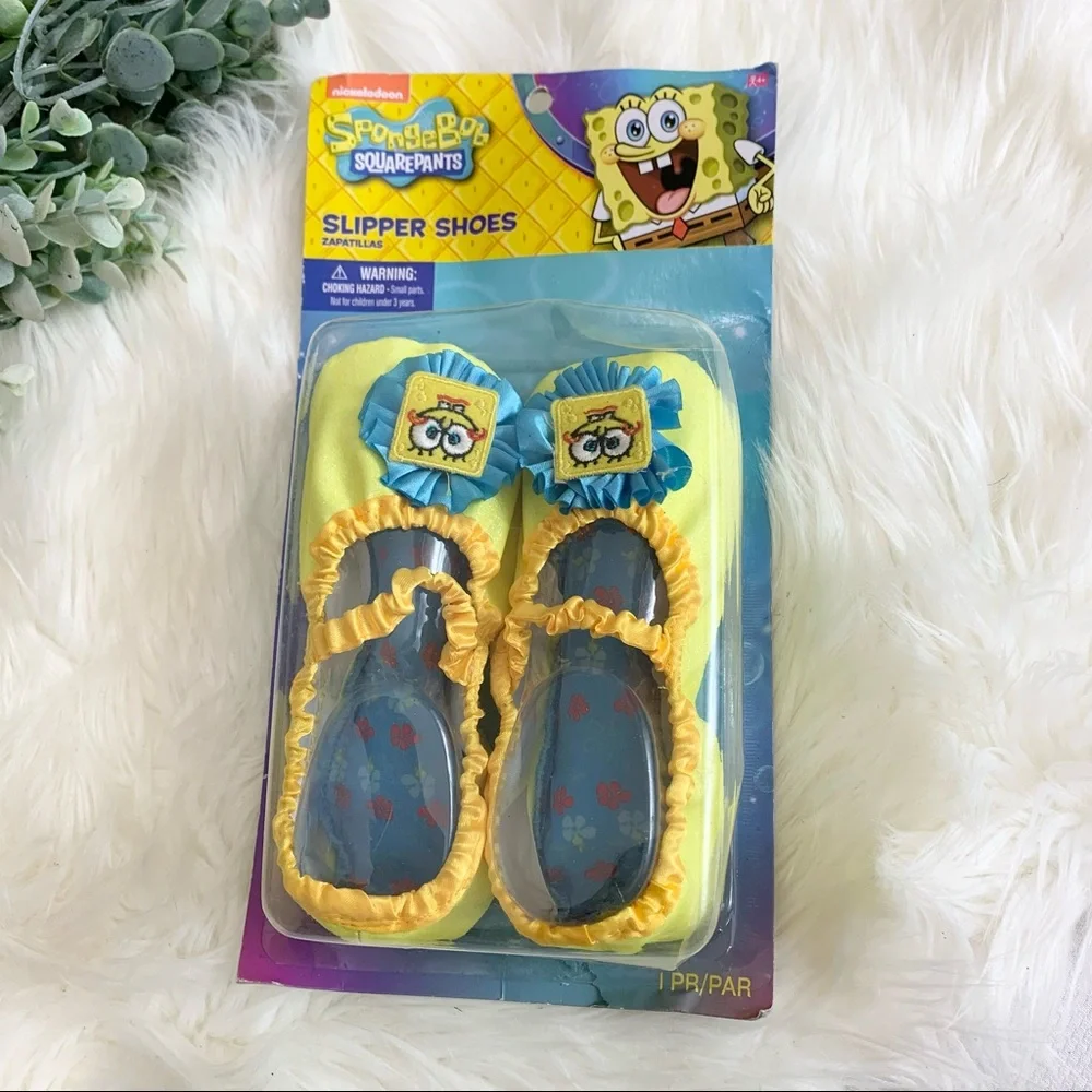 Sponge Bob Yellow Girls Slipper Dress Costume shoes NWT - Picture 1 of 8